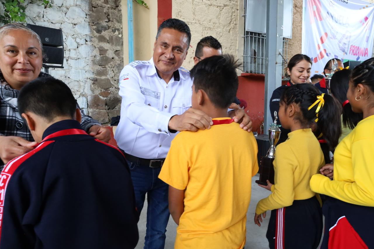 Niñas y niños de Coronango participan en el Primer Concurso de Rayuela Africana