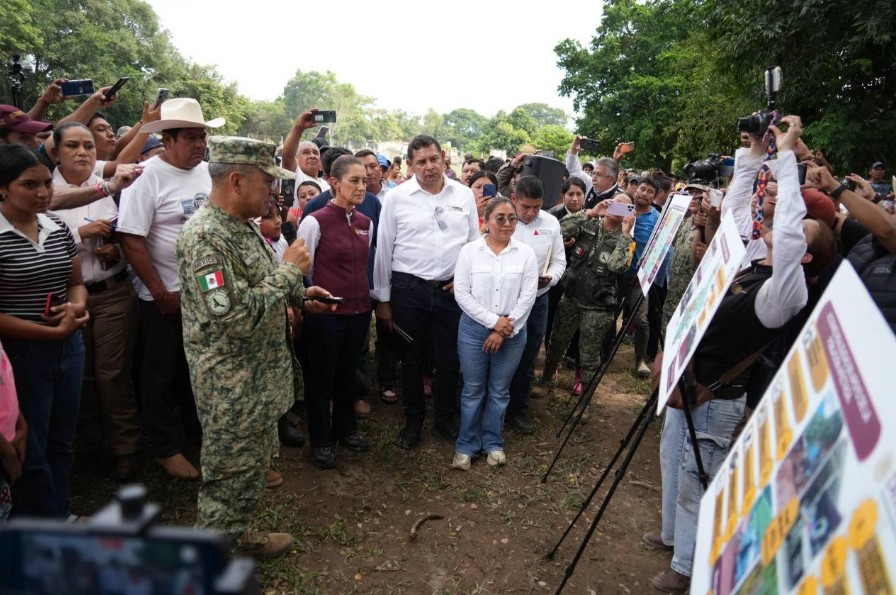 Sheinbaum y Armenta reafirman apoyo total a familias de Pantepec