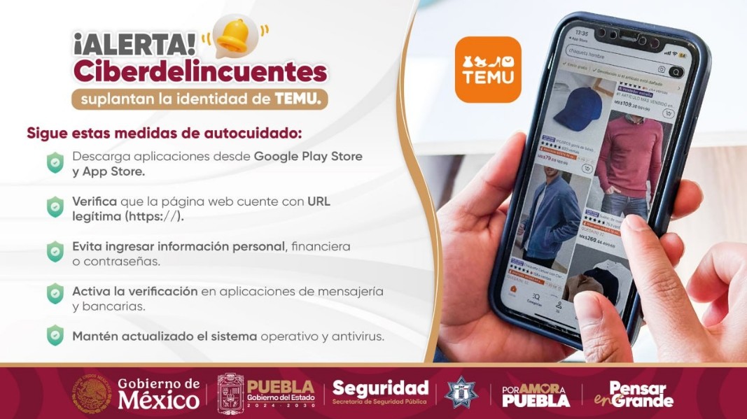 Alerta por suplantación de TEMU