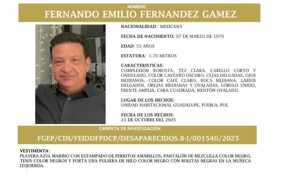 Desaparición del chofer de Didi en Puebla