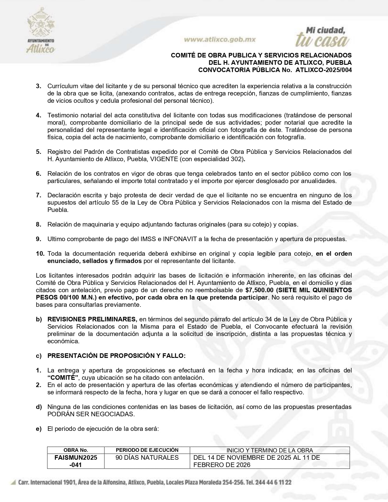 Página 2 convocatoria 27 octubre 2025