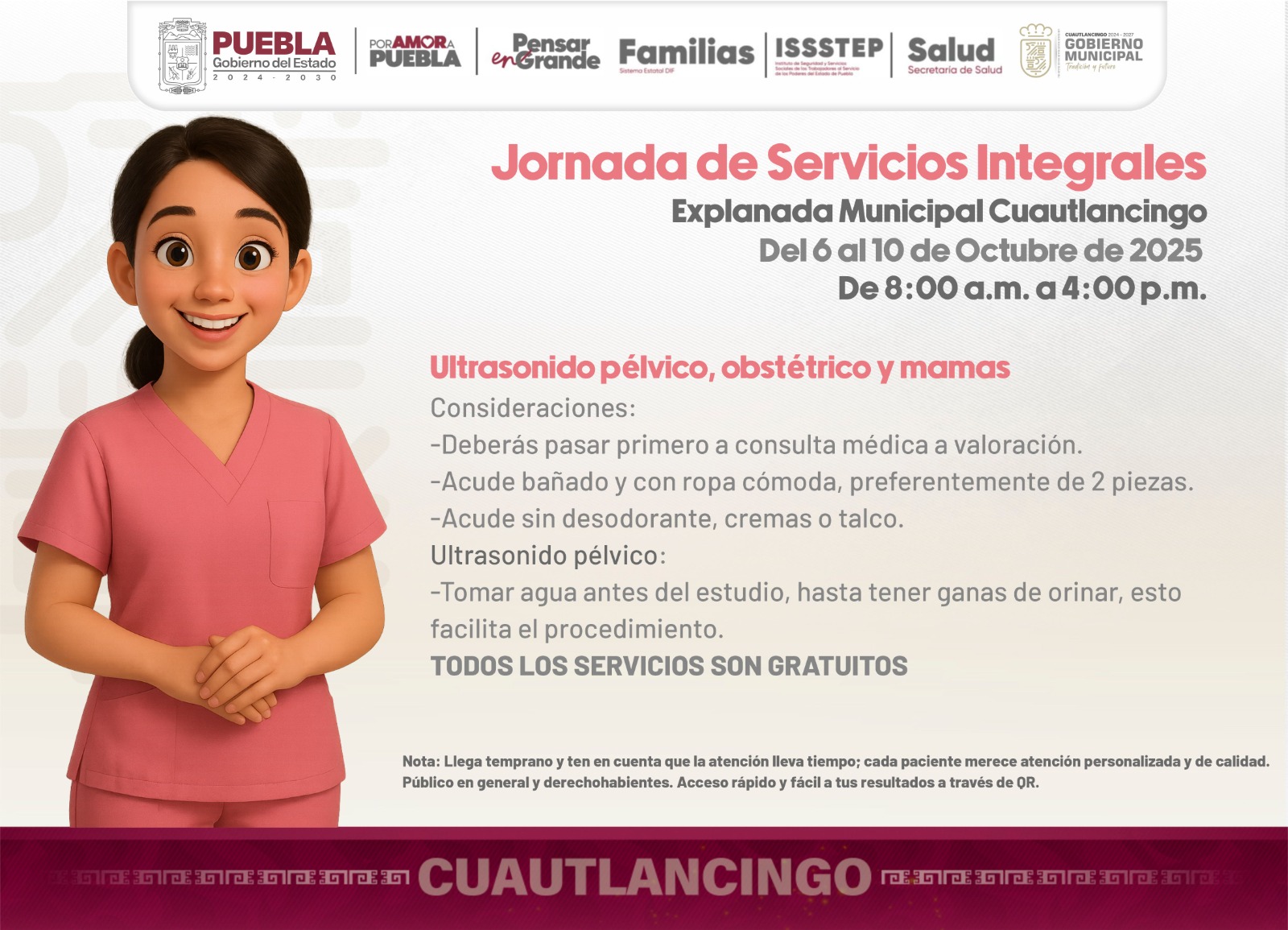 Gobierno de Cuautlancingo invita a la “Jornada de Servicios Integrales de Salud”