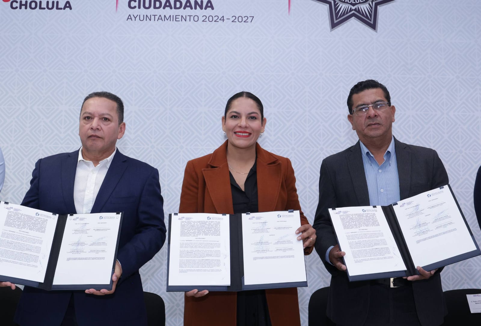 Fortalece San Andrés Cholula la seguridad bancaria con convenio SEPROBAN