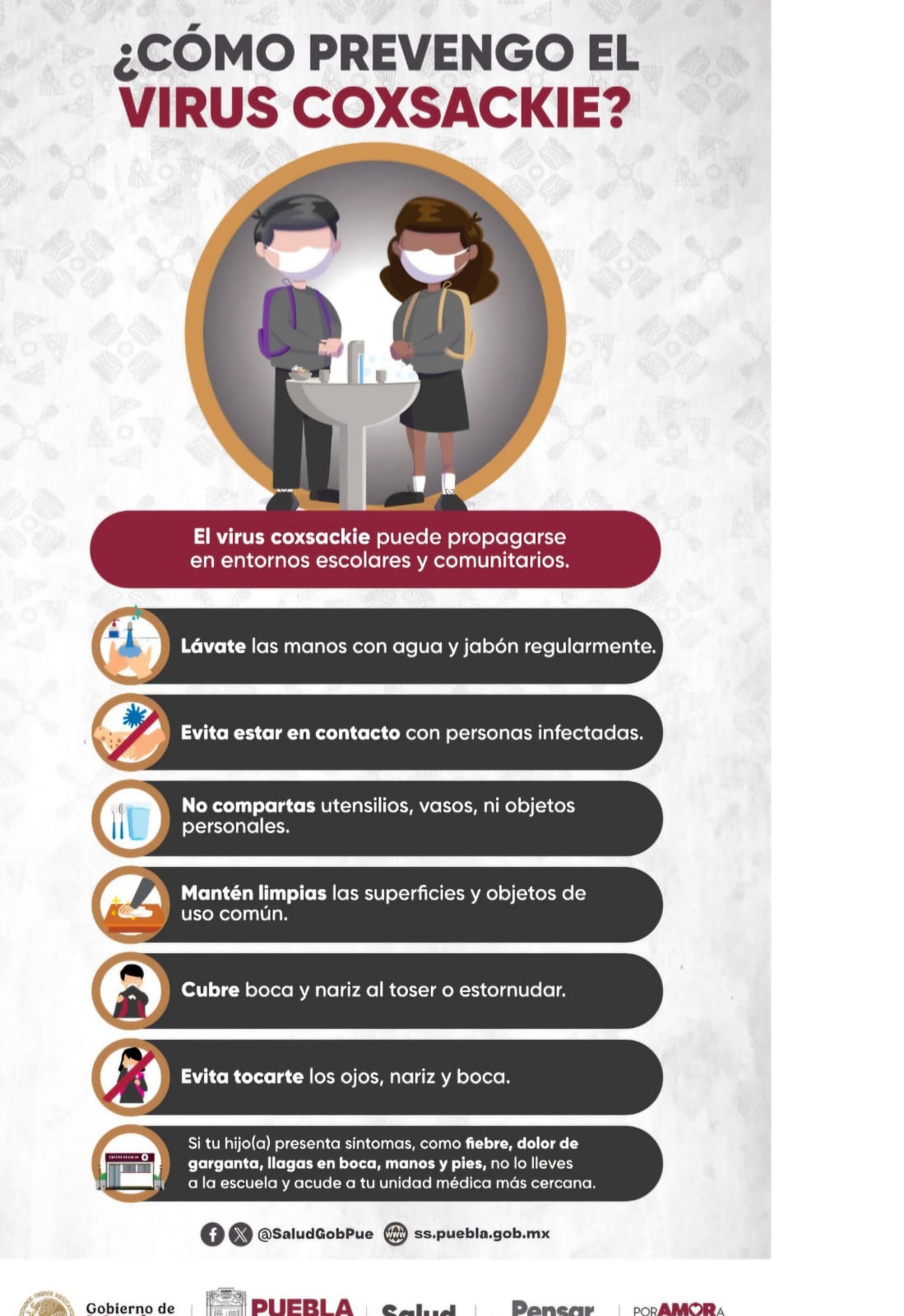 Cuautlancingo emite recomendaciones preventivas ante incremento de casos del virus Coxsackie en Puebla