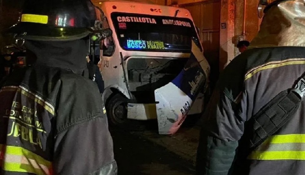 Accidente en transporte público en Puebla