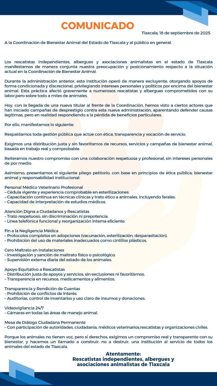 Foto: Cortesía Rescatistas y animalistas demandan a CBA no privilegiar intereses políticos