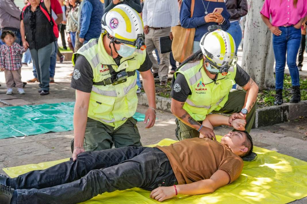 Foto: Cortesía Tlaxcala fortalece prevención con el Simulacro Nacional 2025