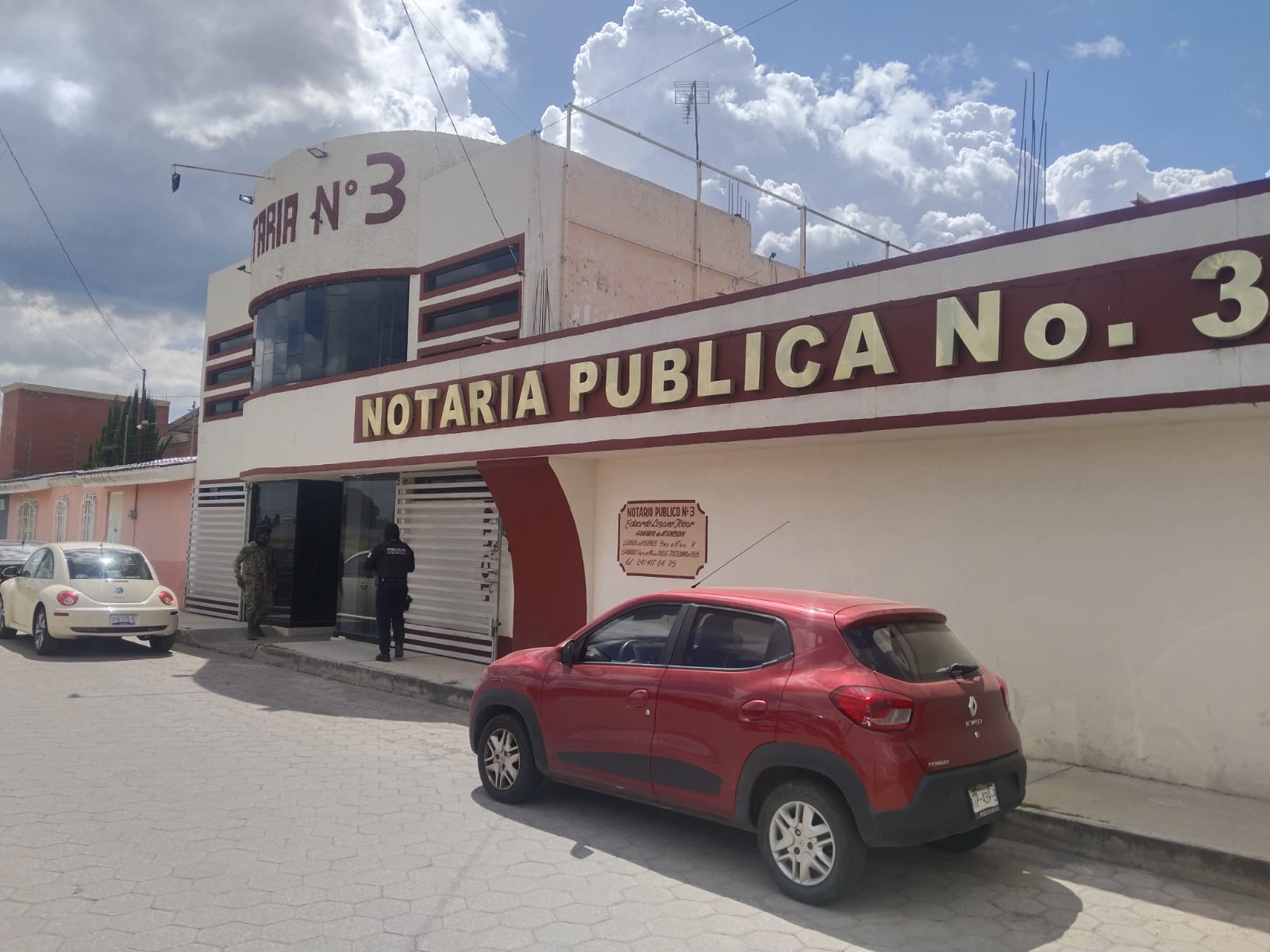 Foto: Cortesía Sujetos armados roban 450 mil pesos a militar en notaría de Huiloac, Apizaco