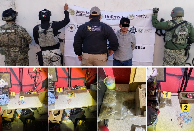 Operativo contra narcomenudeo en Huejotzingo