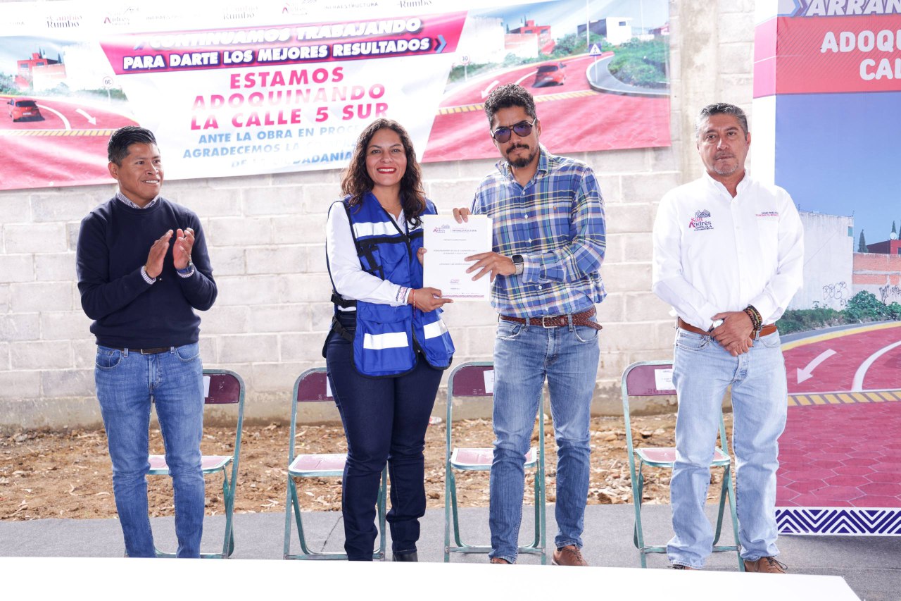 Comunicado oficial Con obra pública Lupita Cuautle dignifica calidad de vida en San Andrés Cholula