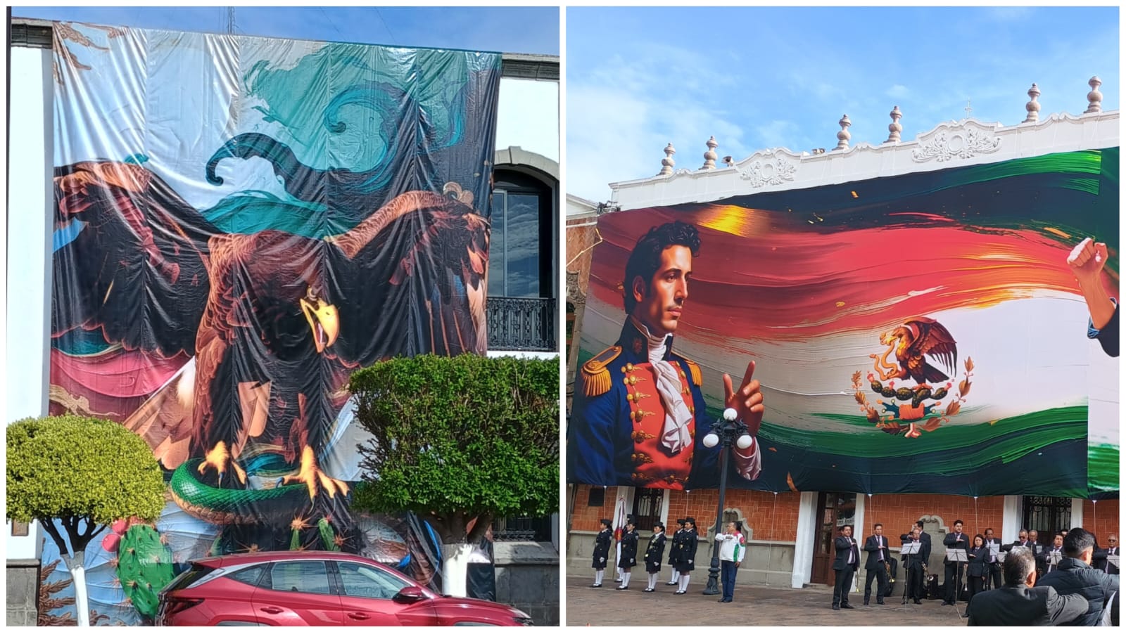 Foto: Cortesía Tlaxcala corrige errores en adornos patrios en edificios emblemáticos