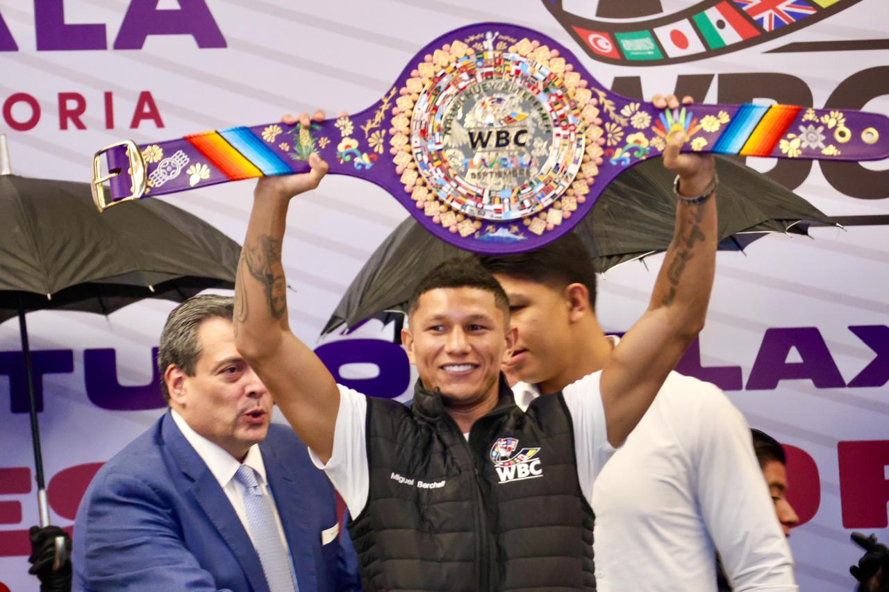 Foto: Cortesía Cinturón “Nahui Huey Altepemeh”: Arte tlaxcalteca brilla en pelea Canelo vs Crawford
