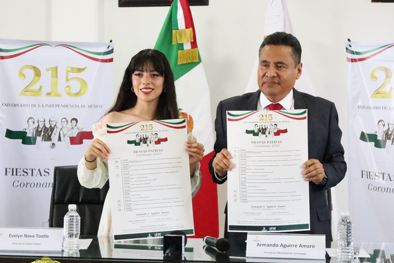 Comunicado oficial Presenta Armando Aguirre a la Reina de las Fiestas Patrias Coronango 2025
