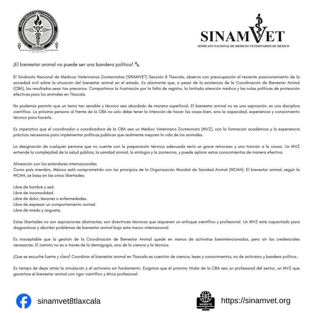 Foto: Cortesía Exigen en Tlaxcala líder de Bienestar Animal con formación profesional