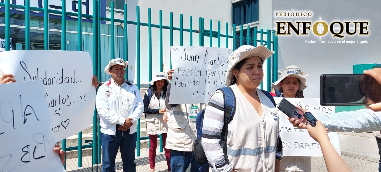 Foto: Rommel Pichardo Despido injustificado desemboca en manifestación de trabajadores eventuales del INEGI