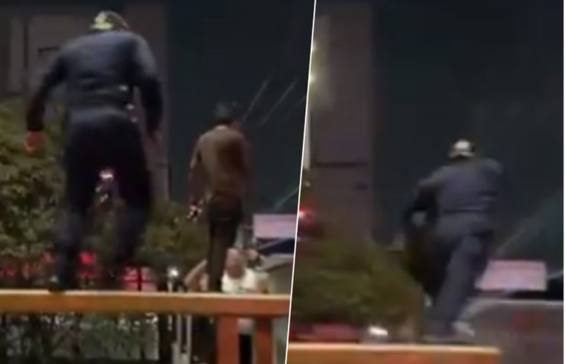 Foto: Cortesía Policía se viste de Héroe y evita el suicidio de un hombre