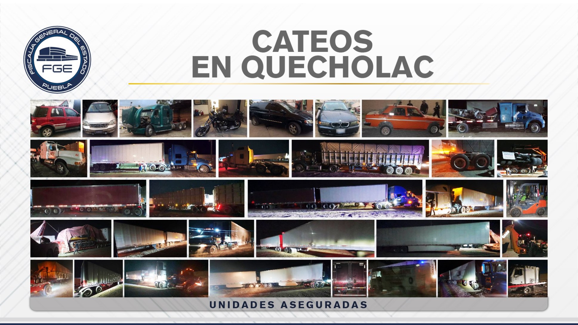 Foto: Cortesía Aseguran unidades, animales y mercancía ilícita tras cateos en Quecholac