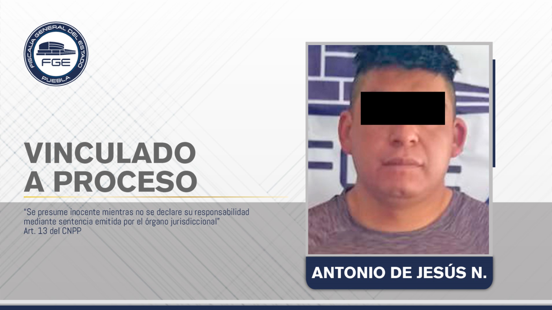 Foto: Cortesía Vinculan a proceso a presunto feminicida de Tecali