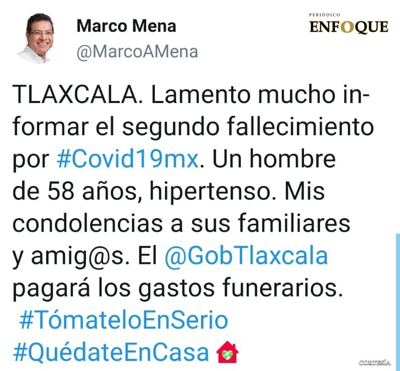Foto: Cortesía Fallece segundo tlaxcalteca por Covid-19