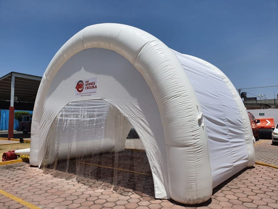 Foto: Cortesía Ayuntamiento de San Andrés Cholula desinfecta instalaciones del DIF, SSPTM y Protección Civil