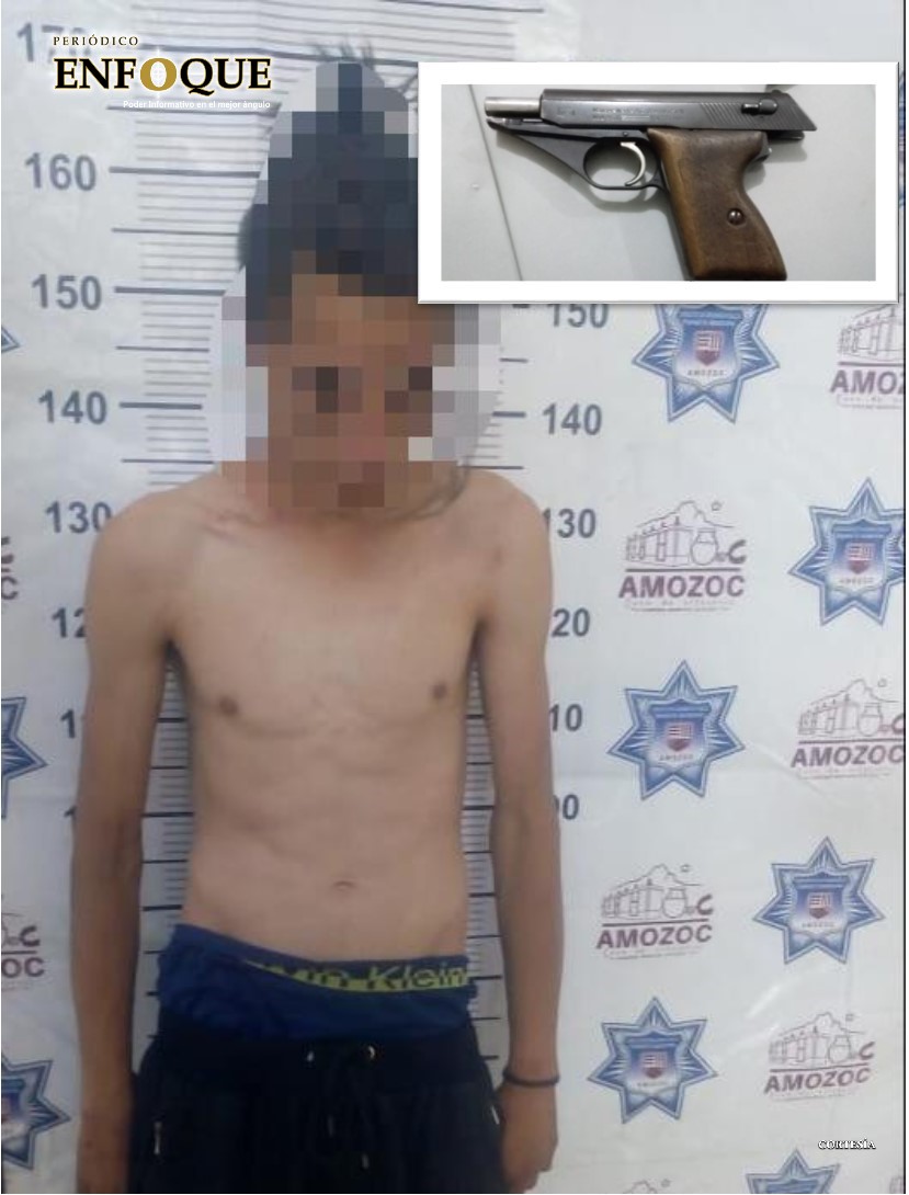 Foto: Cortesía Detienen en Amozoc a  sujeto por portación ilegal de arma de fuego