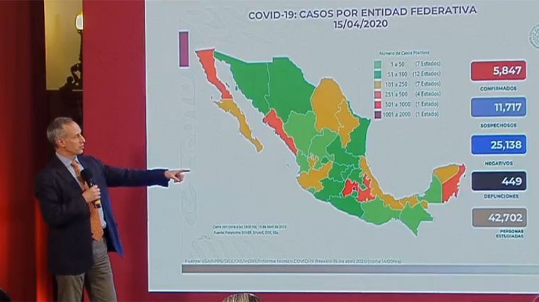 Foto: Cortesía En México ya son 5,847 casos confirmados y 449 muertes