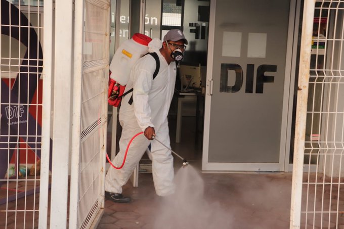 Foto: Cortesía A fin de resguardar salud de los cholultecas, se sanitizaron áreas de DIF Municipal