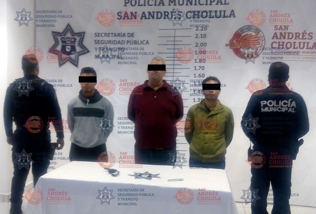 Foto: Cortesía Elementos de la SSPTM detienen a tres masculinos por tentativa de robo