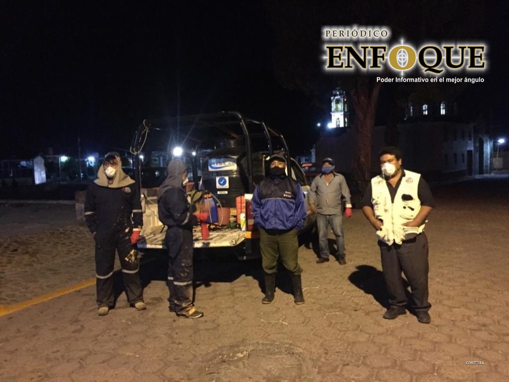 Foto: Cortesía Municipio de Acajete  refuerza medidas sanitarias ante el COVID-19