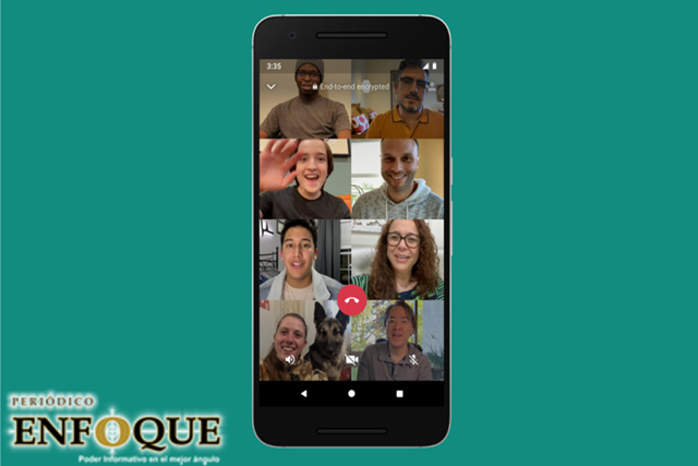 Foto: Cortesía Whatsapp permite hasta ocho personas en videollamadas