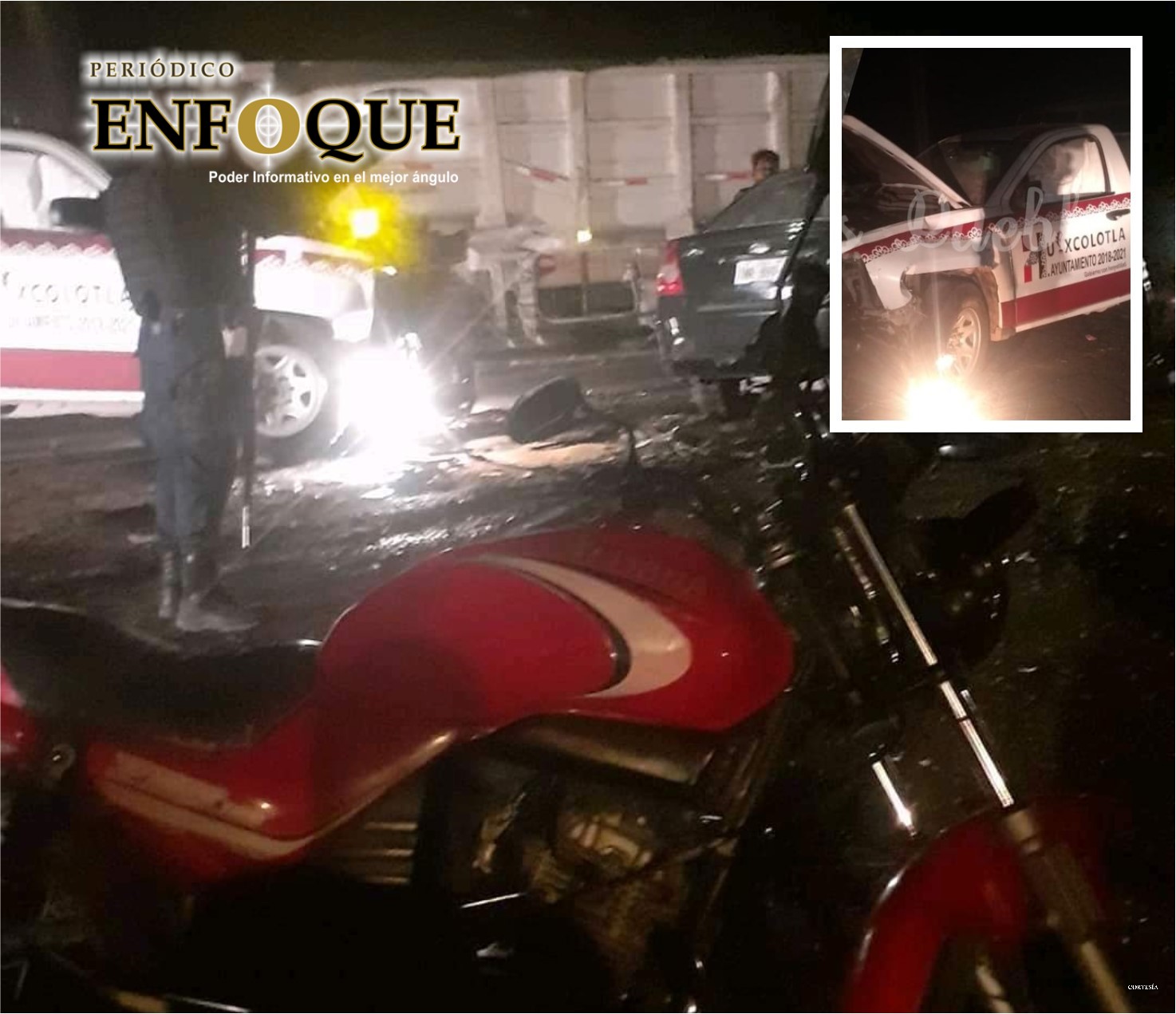 Patrulla de Huixcolotla se ve involucrada en un Accidente Automovilístico 