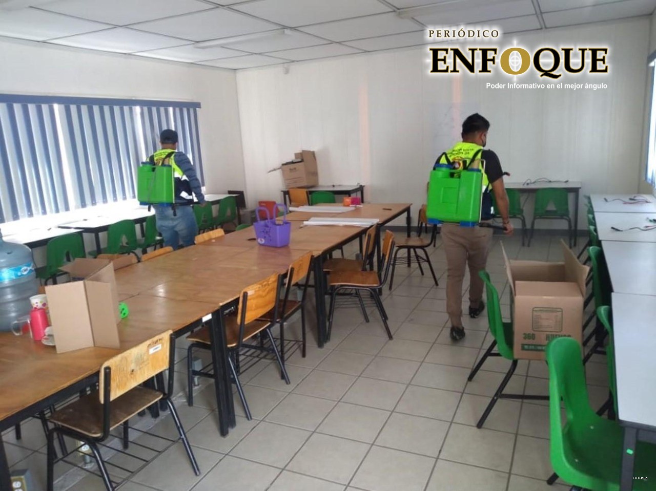 Foto: Cortesía Comienza la desinfección de escuelas tlaxcaltecas