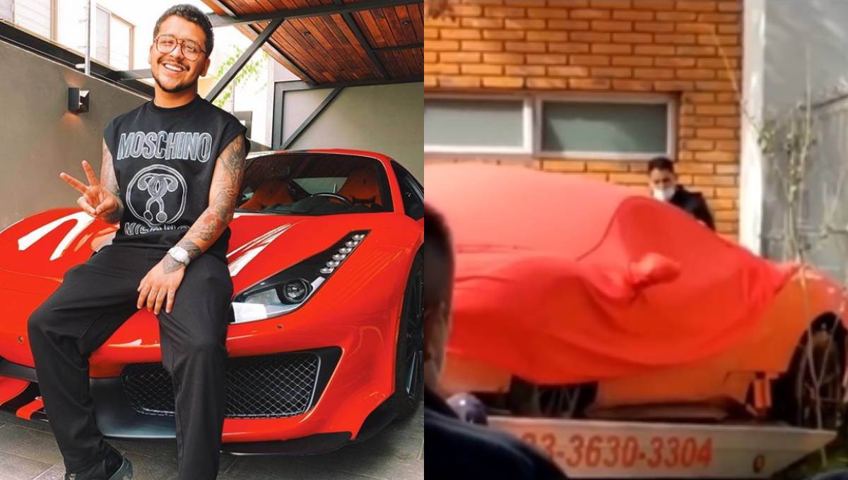 Foto: Cortesía ¿Christian Nodal chocó su Ferrari? Involucran al cantante en accidente de Jalisco