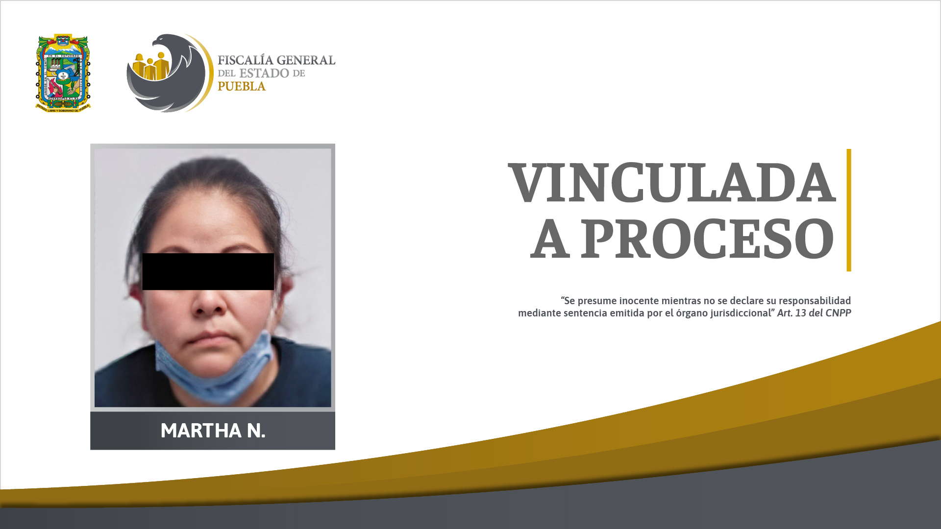 Foto: Cortesía En prisión presunta responsable del homicidio del nieto de su pareja