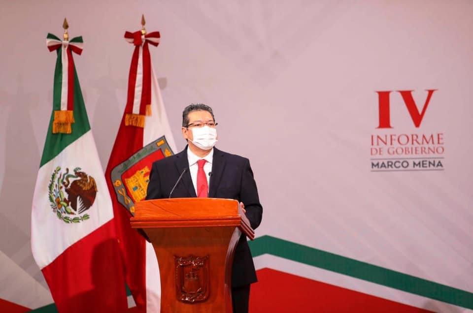 Foto: Cortesía Rinde Marco Mena IV Informe de Gobierno; anuncia cuatro obras más