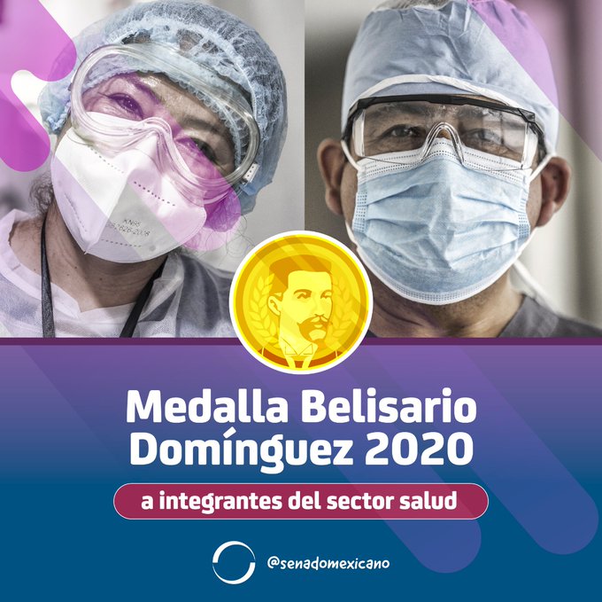 Foto: Cortesía Senado otorga la Medalla Belisario Domínguez al sector salud por su labor contra COVID-19