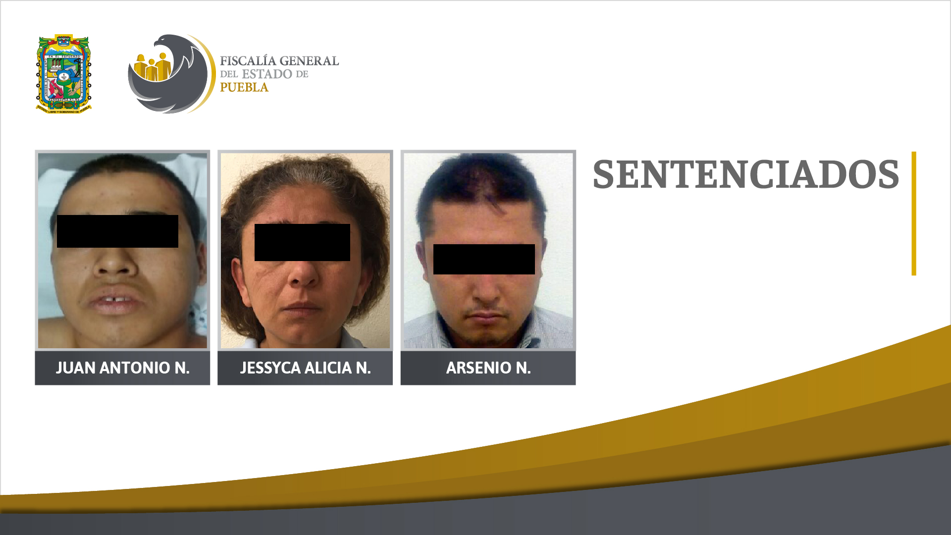 Foto: Cortesía Fiscalía Puebla logró 150 años de prisión contra tres personas por secuestro