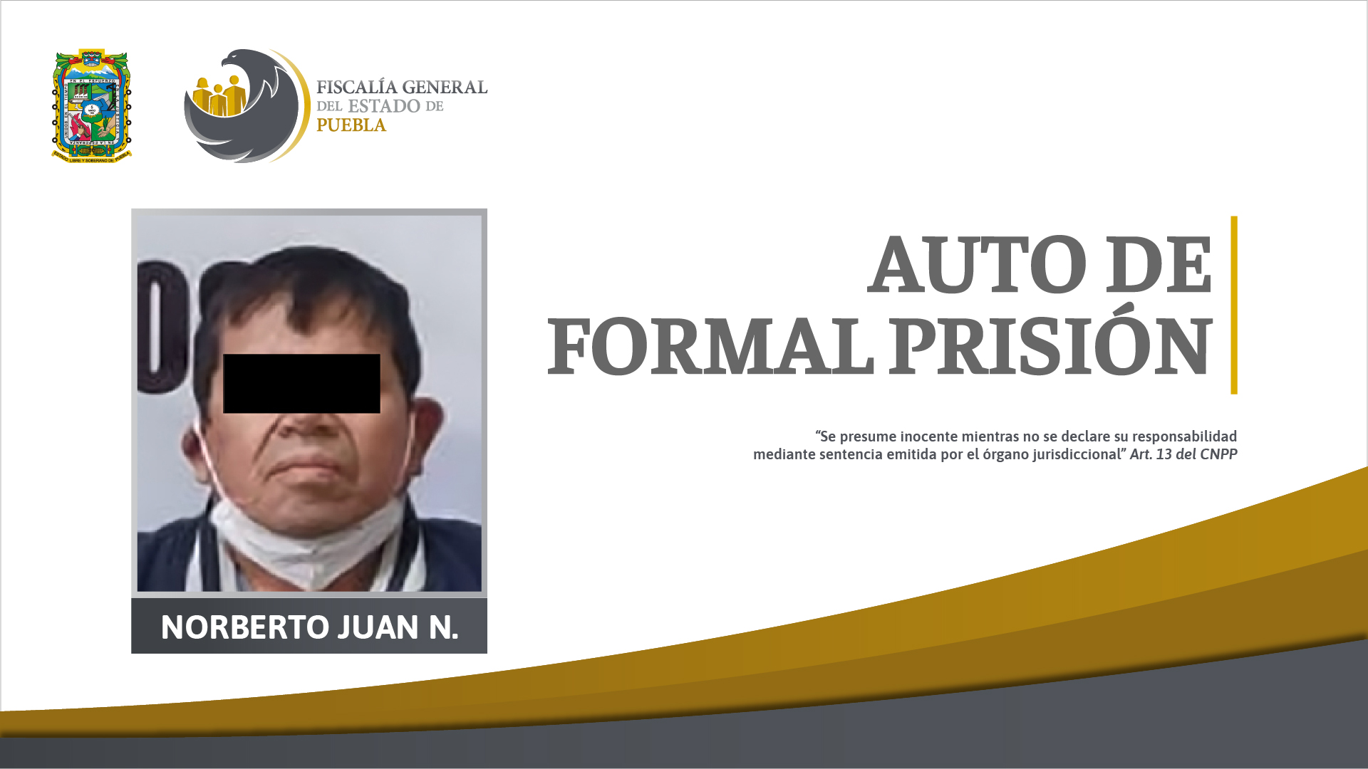 Foto: Cortesía Auto de formal presión a padrastro por violación de dos niñas