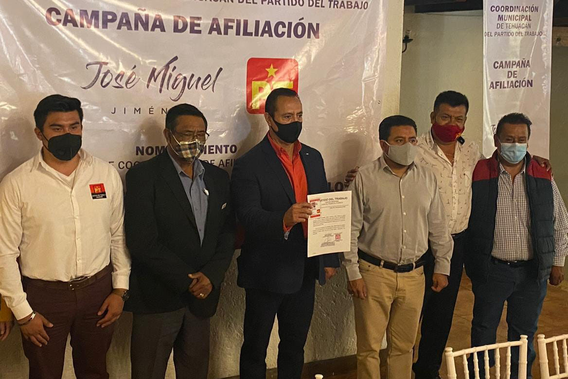 José Miguel Jiménez asume coordinación de afiliación del PT en Tehuacán