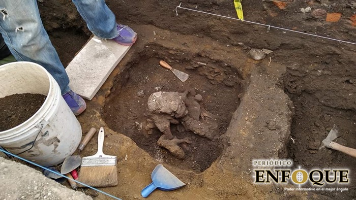 Foto: Omar Sánchez ueron localizados 18 entierros prehispánicos en San Andrés Cholula