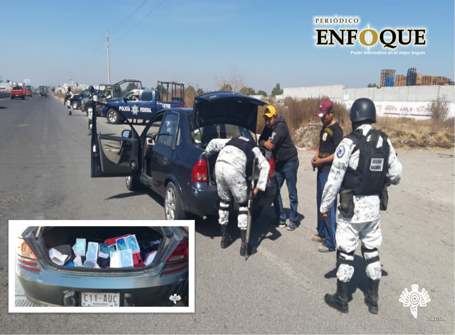 Foto: Cortesía Tras operativo en Huixcolotla decomisan automóviles, celulares y droga