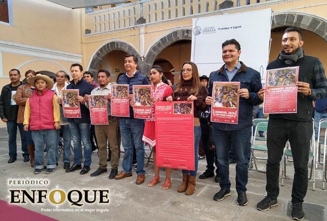 Foto: Omar Sánchez Realizan Pega de Bando para inicio de festividades del Carnaval de Cholula 2020