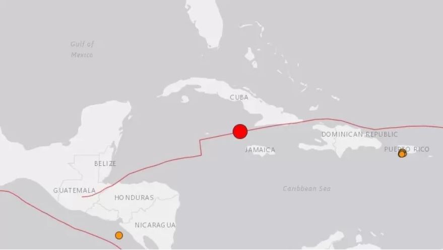 Se registra sismo de magnitud 7.7 entre Cuba y Jamaica