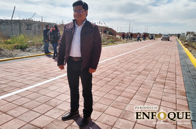 Foto: Omar Sánchez Entregan pavimentación de calle donde se ubicará el Complejo de Seguridad de Coronango