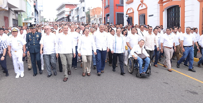 Foto: Cortesía Encabeza Adán Augusto Marcha de la Lealtad en Tabasco