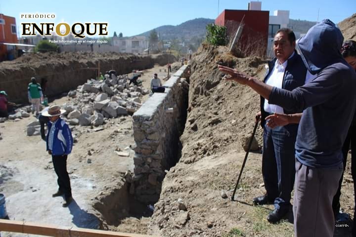 Foto: Cortesía En Amozoc se construye canal pluvial para evitar inundaciones