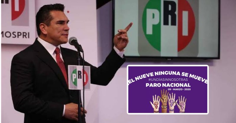 Foto: Cortesía El PRI, el partido más machista, se suma al Paro Nacional de Mujeres.