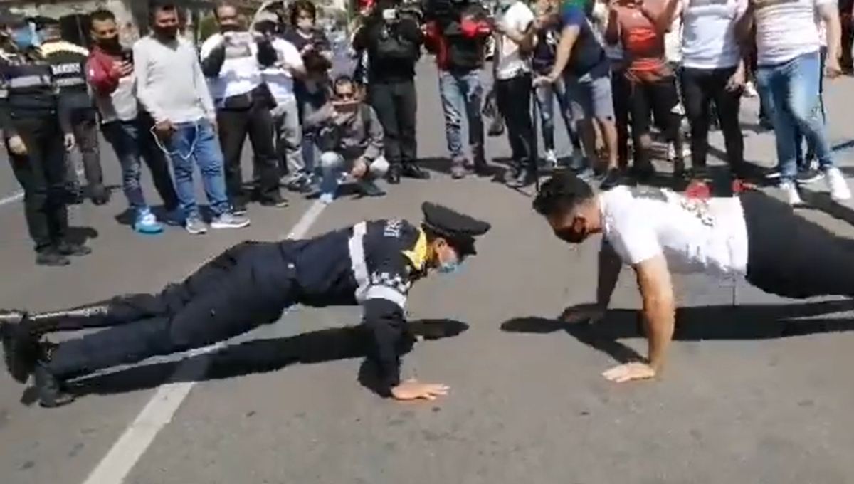 Foto: Cortesía ¿No que muy fit? Policías ganan a deportistas durante reta de lagartijas en CDMX (Video)