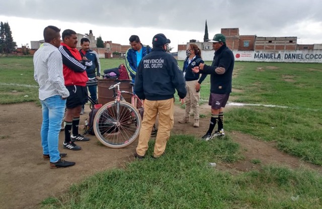 Foto: Cortesía Siguen cholultecas desafiando al Covid-19 arman partidos de fútbol