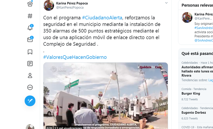 Captura de pantalla  Instalan 350 alarmas vecinales de 500 en San Andrés Cholula